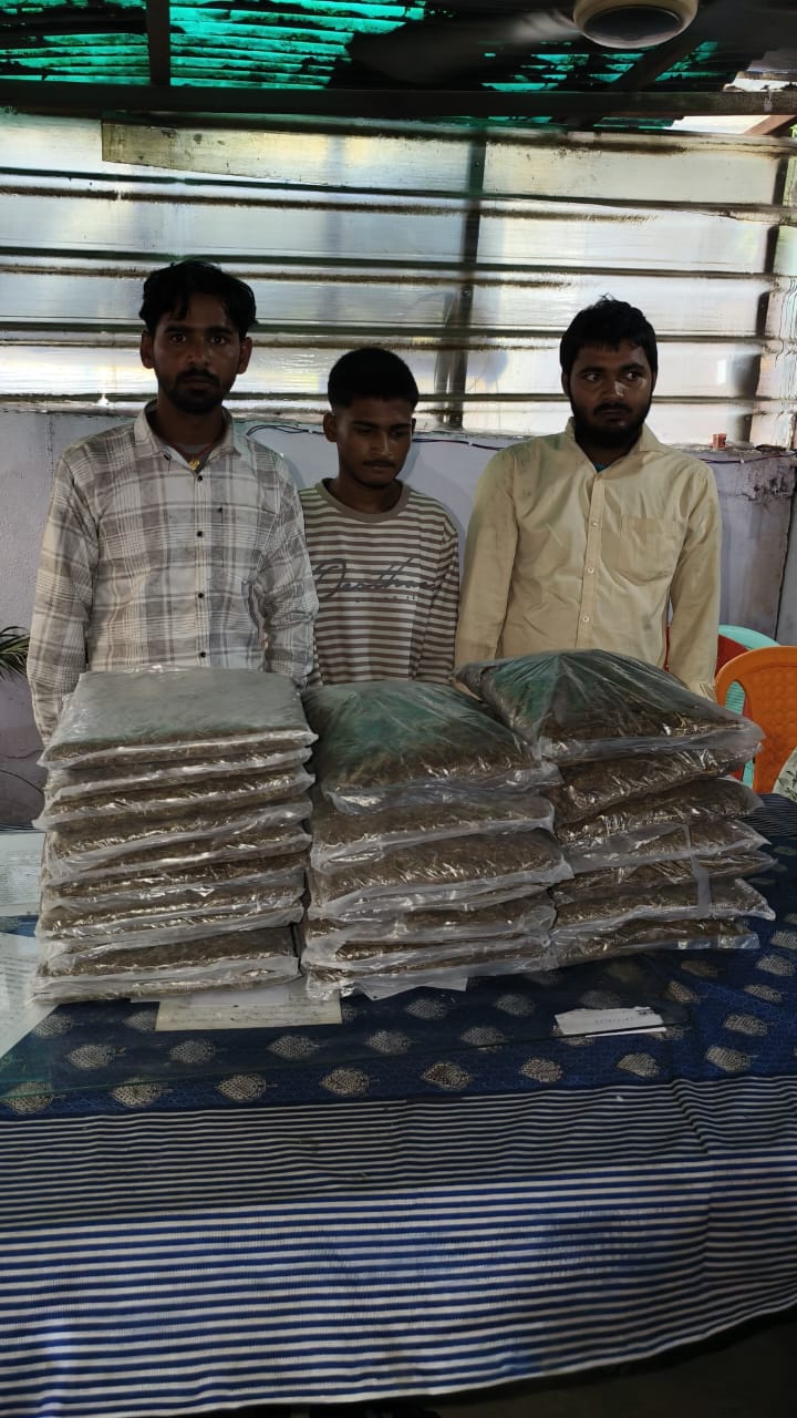 27 किलो गांजा के साथ तीन तस्कर गिरफ्तार